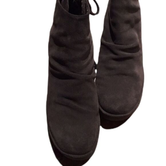 Fly London Suede Yama Wedge Bootie Sludge Brown Lace Up 10 - Picture 5 of 8